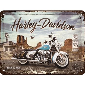 Harley-Davidson - Route 66 Road King Blechschild 15 x 20cm