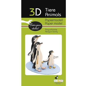 3D Papiermodell Pinguinfamilie