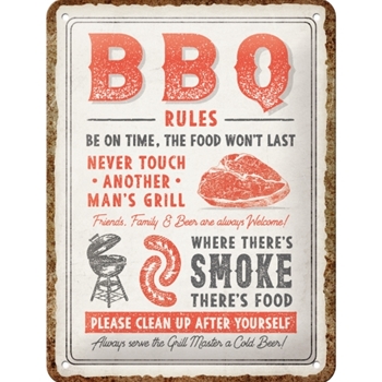 BBQ Rules Blechschild 15 x 20cm